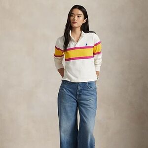 Ralph Lauren Color-Blocked Cotton Jersey Rugby Shirt